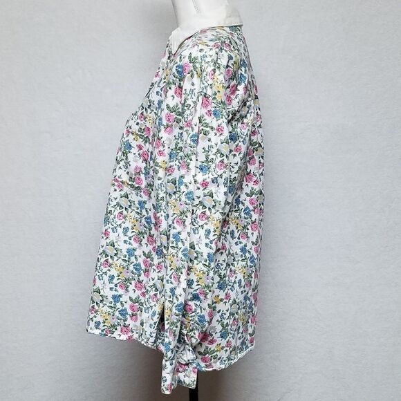 𝅺VINTAGE 90s Falls Creek Button Up Floral Denim Top - Picture 10 of 15